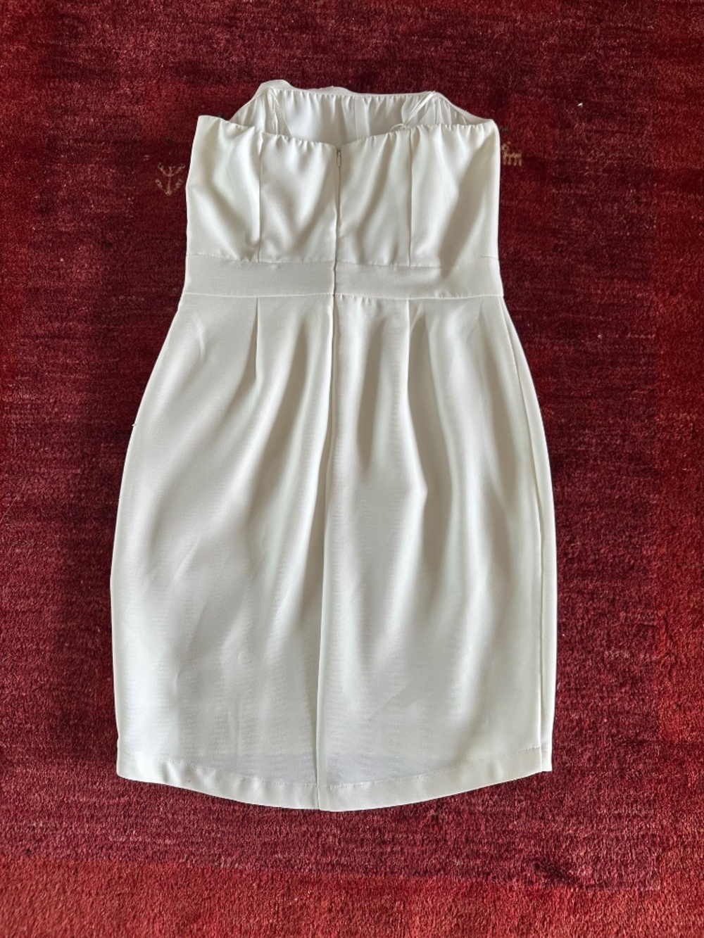 Adelyn Rae Cream Strapless Formal Mini Dress | Size S (Fits 2-4) - Picture 4 of 4